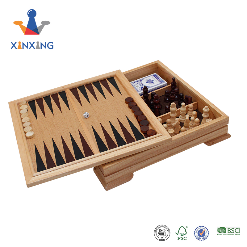 Five In One Chess Game Custom Chess What Have Chess Set ,checkers,backgammon,domino,poker,cribbage And Others
