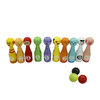 Carton Custom Colorful Bowling Set Pins With Wooden Balls for Indoor & Outdoor Sports Bowling Games