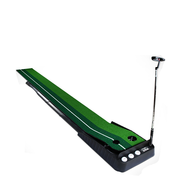 Wood Golf Putting Green Mat with Auto Ball Return System Mini Golf Game Practice Equipment and Golf Gifts for Men Home Office Backyard Indoor Outdoor