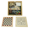  Multi-function Tabletop Wood Game Set Includes Chess set Checker Backgammon Ludo Domino Mikado etc board game