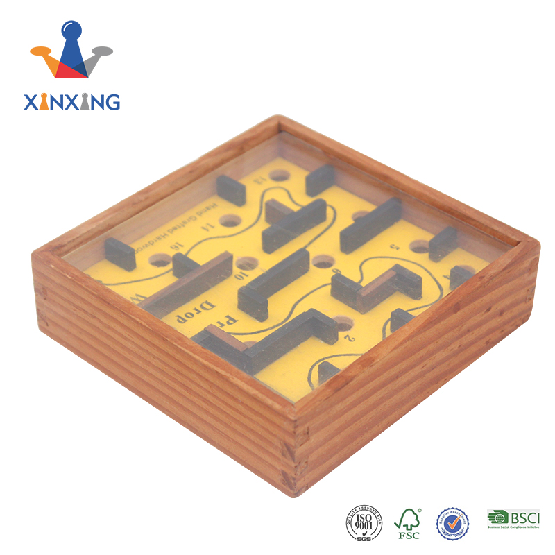 Labyrinth Wooden Maze Game with Two Steel Marbles, Puzzle Game for Adults, Boys 