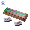 Amazon Hot Selling 2021 Wooden Tournament Cribbage Game Set 3-track Runway Board Game with 3 Color Metal Pegs