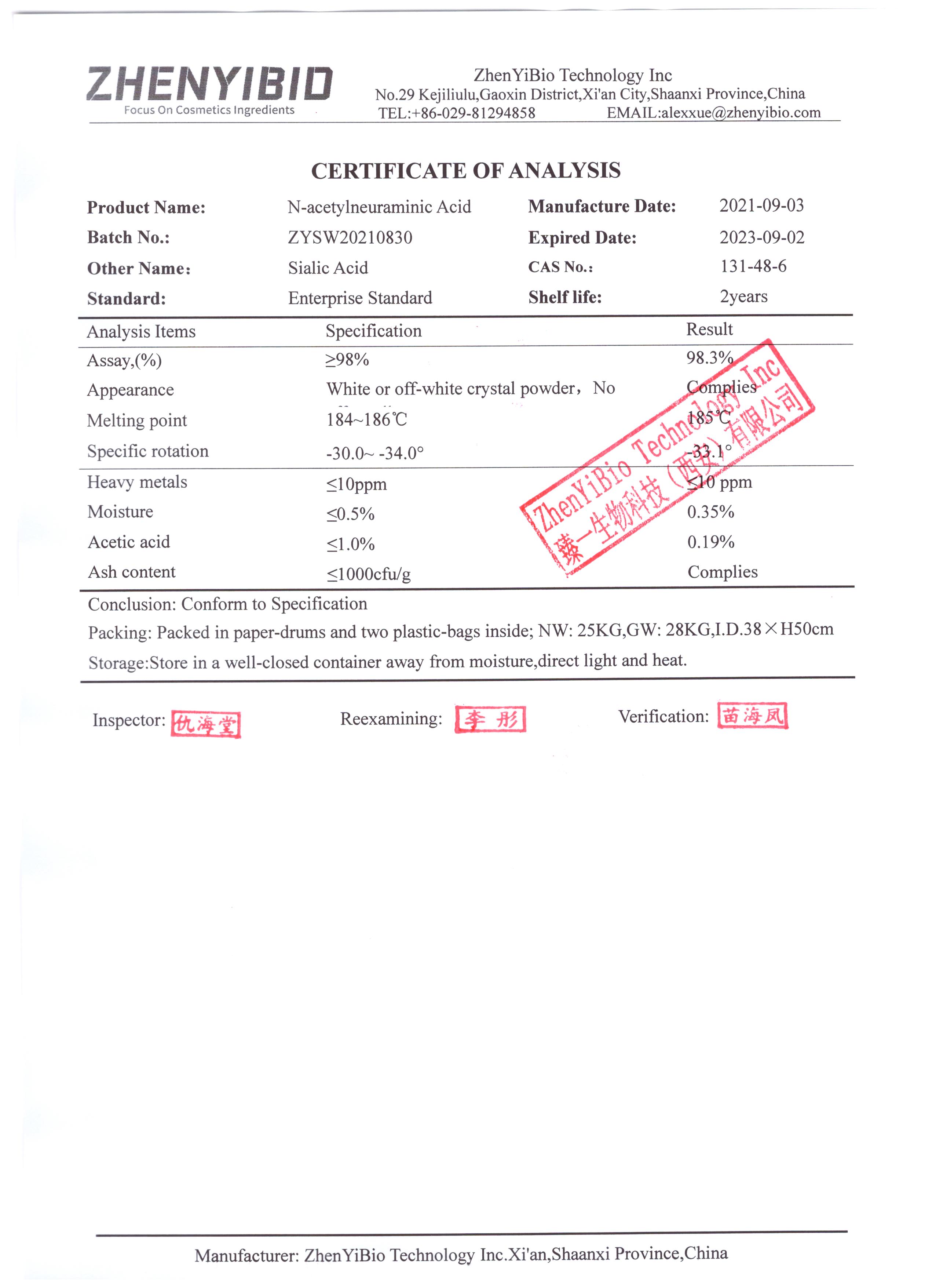 Sialic acid-zhenyibio