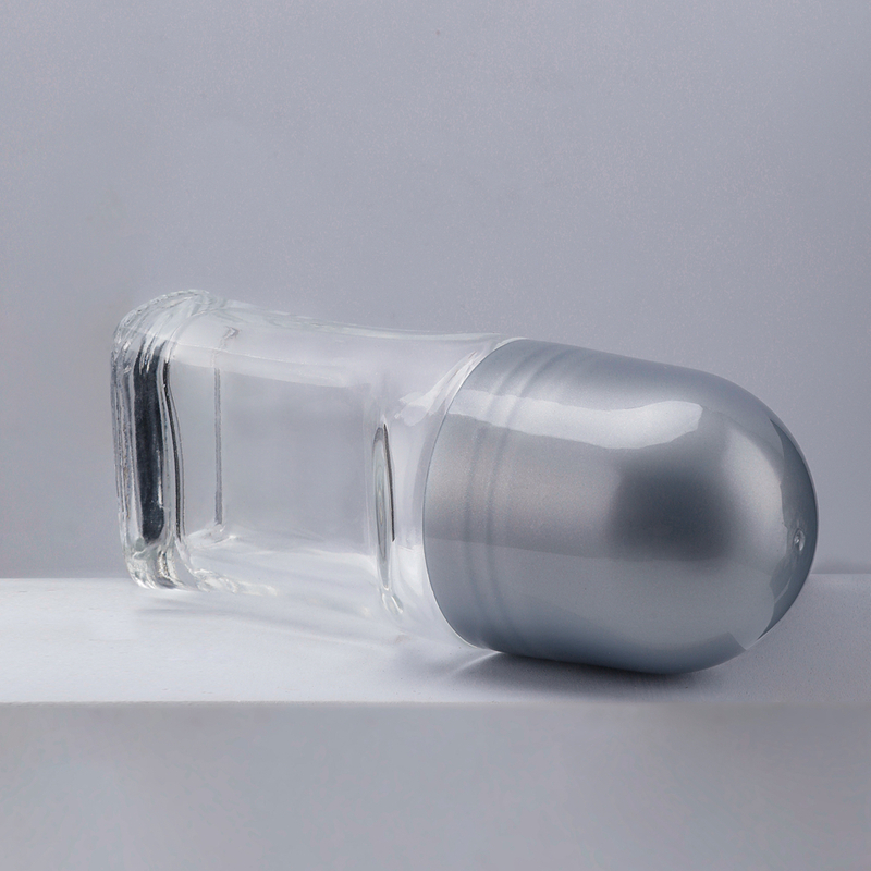 Wholesale 50Ml Empty Refillable Oem Cosmetic Packaging Clear Custom Glass Roll On Perfume Bottle,empty Roll on Bottle with Logo