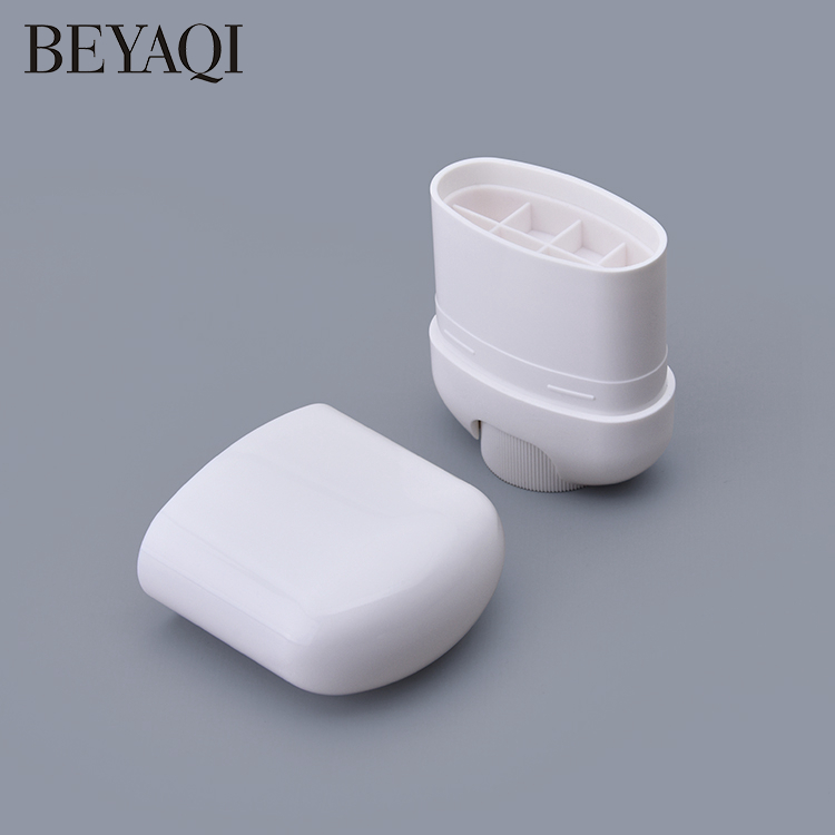 Vacío 15g ABS Plástico Blanco Y Negro Desodorante Oval Plano Barra De Perfume Sólida Rollo De Botella De Gel Desodorante Tubo De Botella