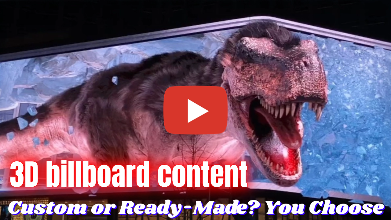 عرض فيديو باللوحات الإعلانية ثلاثية الأبعاد