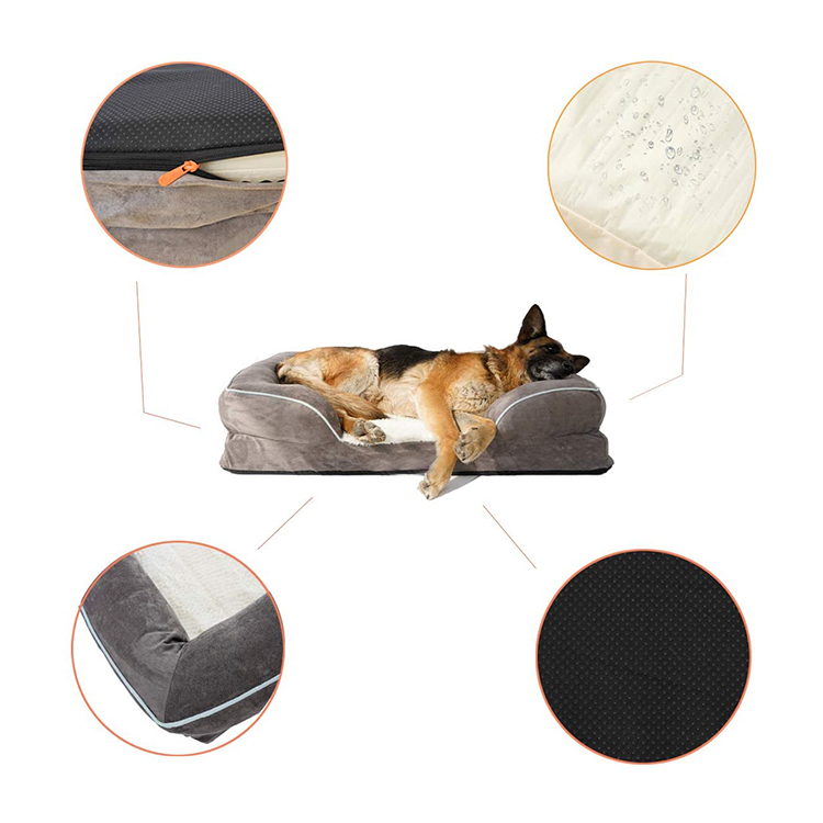 Non-slip Furniture Luxury Leather Cat Pet Sofa Custom Dog Bed