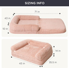 Bedsure Foldable Human Dog Bed for People Adults, 2 in 1 Calming Human Size Giant Dog Bed Fits Pet Families with Egg Foam Supportive Mat and Waterproof Liner, Faux Fur Orthopedic Dog Sofa, Pink