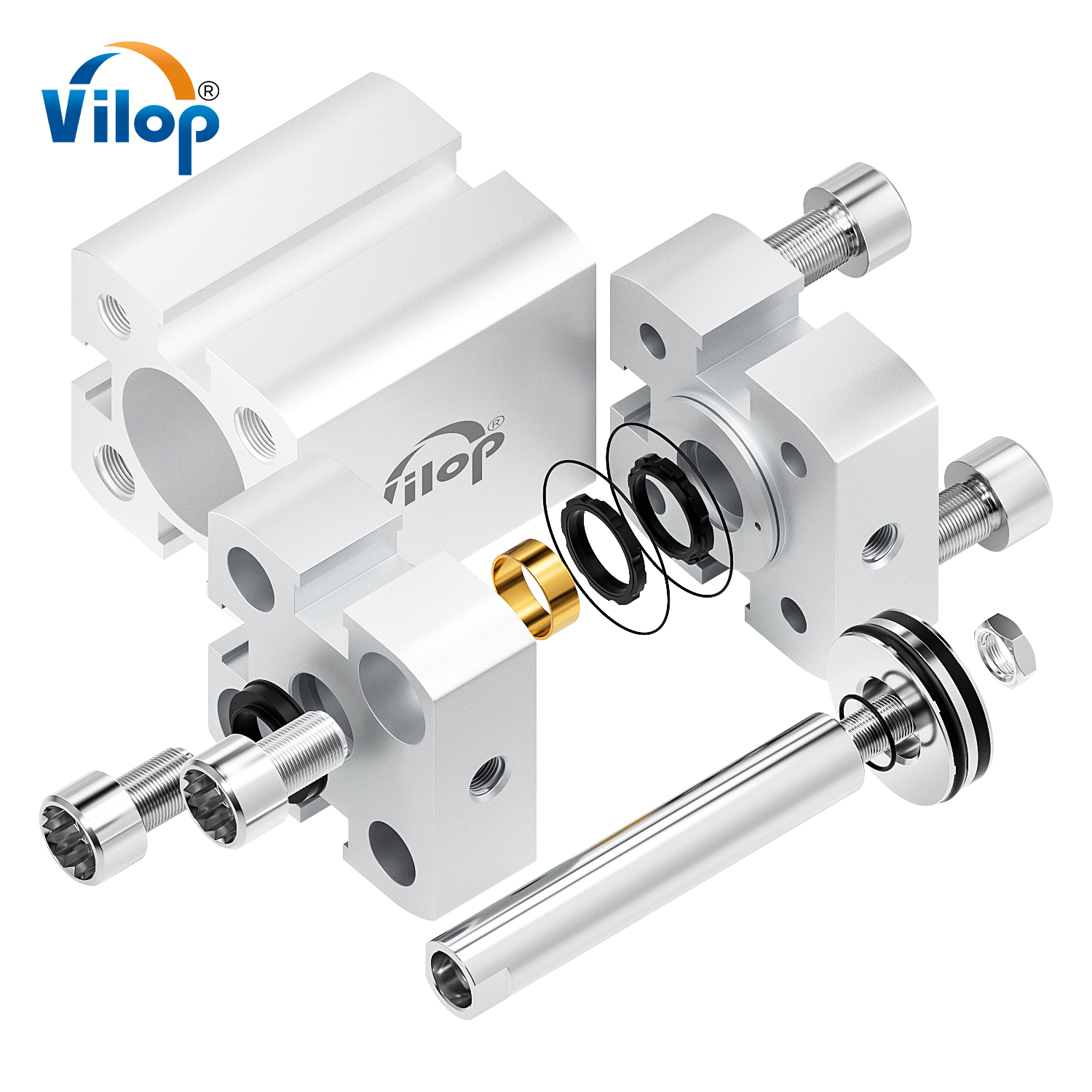 ADN/ADNJ Series Long Stroke Pneumatic Cylinder New Compact ISO21287 Standard Double Acting Cylinder Pneumatic Parts