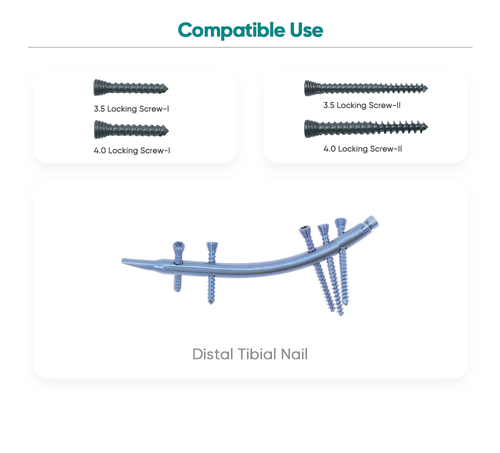 Retrograd Tibial Nail Instrument S&aelig;t | Distal Tibia Fracture Fixation Kit | XC Medico