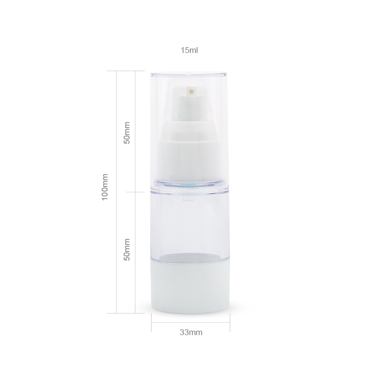 Fabricación profesional Cuidado de la piel Crema Botella cosmética Plástico 15ml 30ml Botella de bomba sin aire