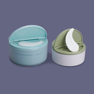 Ecologicamente correto biodegradável substituível dupla camada creme facial creme para as mãos creme para os olhos forma redonda recipiente 50ml vazio impressão personalizada pp frasco de creme cosmético de plástico