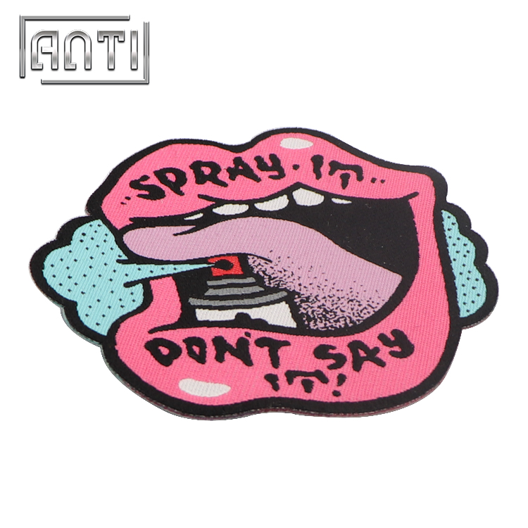 Cost Effective Embroidered Patches Factory Embroidery Patch with Mouth for Clothing 