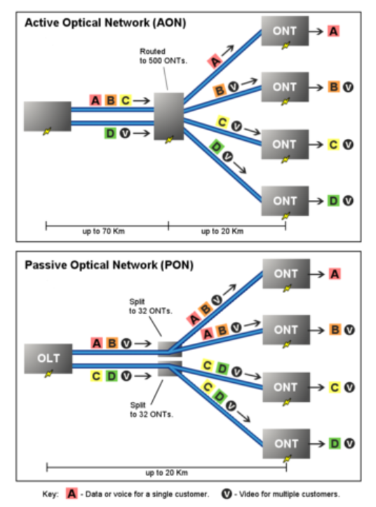 active optical network and passive optical network