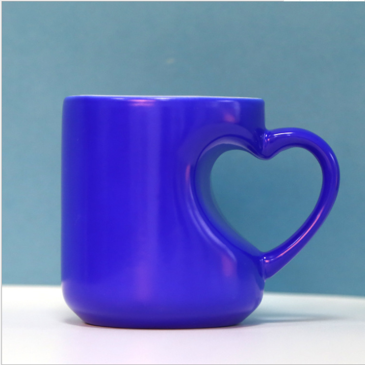 Creative Heart-shaped Color Valentines Day Cup Multi-color Cup LOGO Custom Ceramic Cup