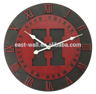 good things happen when we believe carved wood wall clock decor