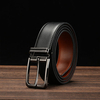 Men's double-sided leather pin buckle belt