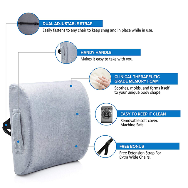 Healthy China Seat Cushion Memory Foam Back Support Pillow