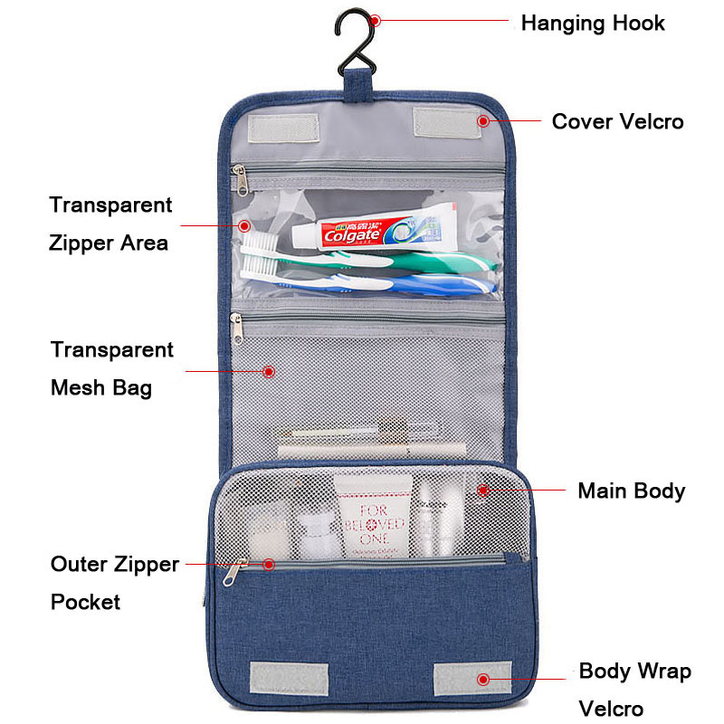 Portable Water-Resistant Travel Hanging Toiletry Bag