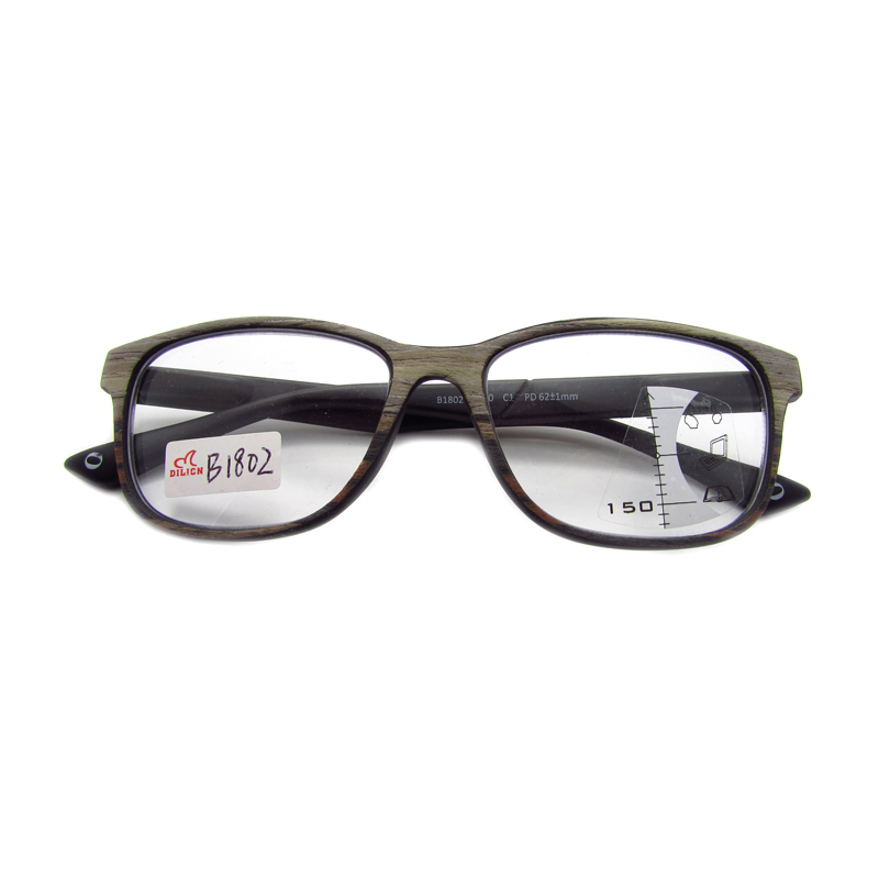 Imitation wood grain plastic reading glasses