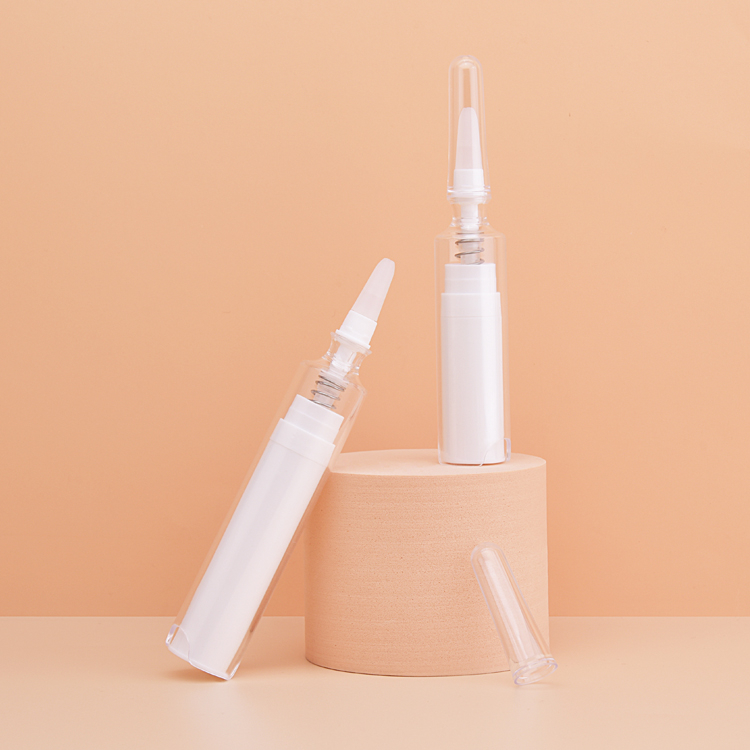 Cosméticos 5ml 10ml suero para ojos sin aire ampolla botella jeringa plástico cuidado de la piel esencia crema aceite rodillo masaje botella aplicador