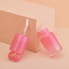 Tubo tamaño pequeño rosado transparente cuadrado personalizado del lustre del labio de la forma del corazón 3ml