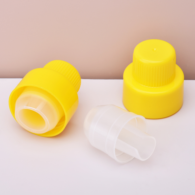 Bouchon de détergent à lessive en plastique PP jaune de 38 mm