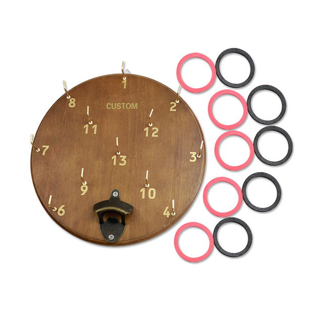 Wooden Wall Hanging Ring Toss Game for Adults & Kids - Wall Game for Indoor & Outdoor Family Fun
