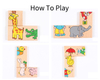 14 Pcs of Educational Wooden Toy Domino Animal Puzzles Kids Game Gift Domino Tiles Set for Toddler