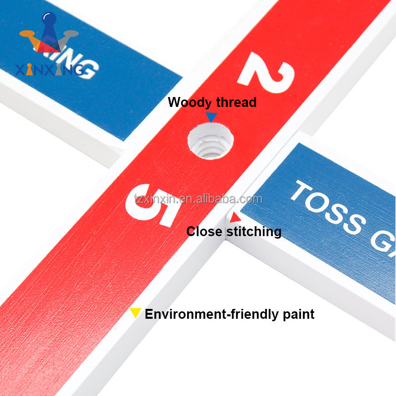 wooden Ring Toss Games For Kids and Outdoor Toys Keep Kids Active - Easy to Assemble and Includes Carry Bag with 5 rope rings。