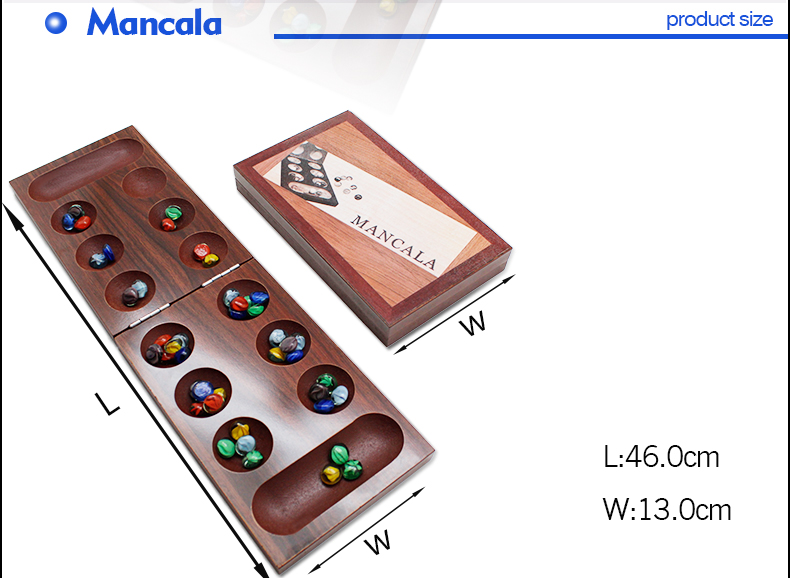 Wood Folding Mancala Board Game Travel Game Mancala Game, Solid