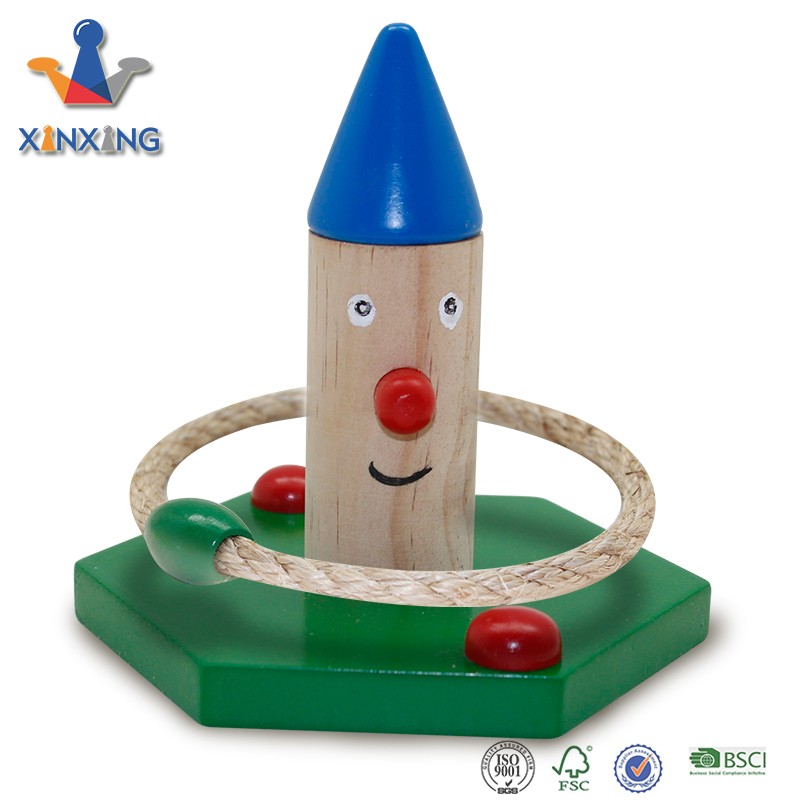 Ring Toss Game Indoor Outdoor Family Fun with 4 Wooden Zoo Animal Targets For Kids
