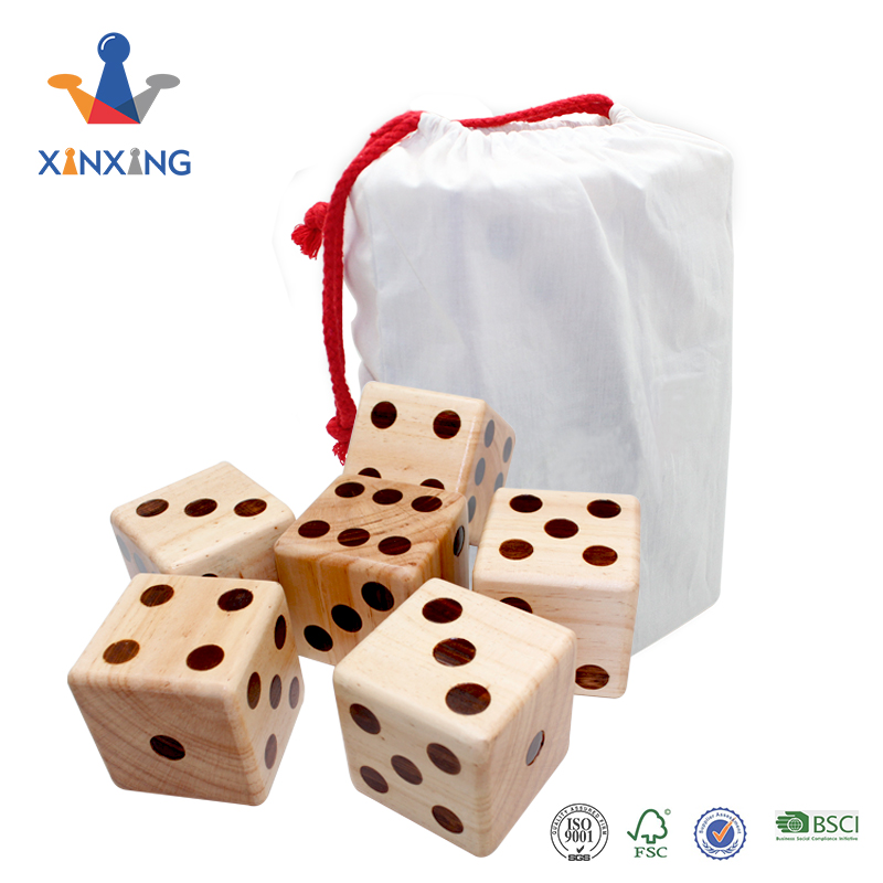 Giant Wooden Yard Dice Set of 6 Yardzee and Yardkle Games Yard Outdoor Lawn Games for Adults and Family