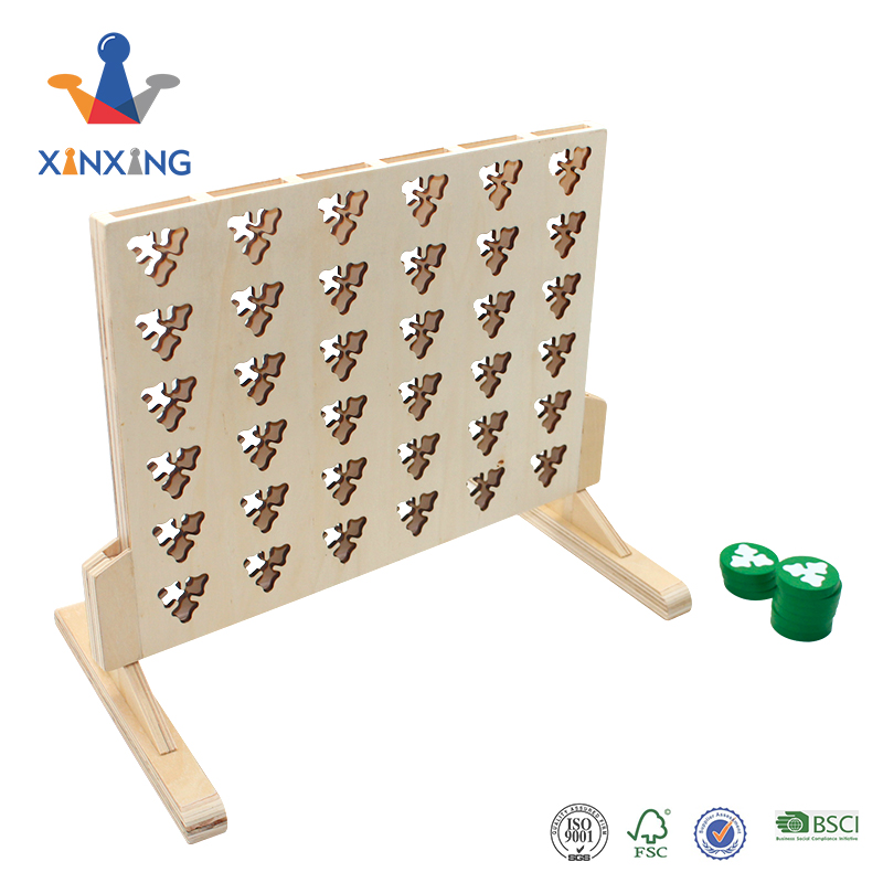 Custom Shape Giant 4 in A Row Premium Wooden Four Connect Board Game Set in White,Ideal Family Game for Kids &Adults,Outdoor Indoor Games