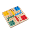 Wooden Ludo Board Game - Snakes and Ladders, 2 in 1 Reversible, 1-4 Players Family Dice Games Set for Kids, Adults, Classics Tabletop Version