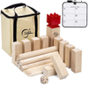 Solid wooden kubb game Viking Chess with Red Head for Outdoor Game