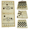 Amazon Hot Sells 4 in 1 Multi Function Game Set Wooden Folding Board Game Custom Fast Sling Puck Game Chess Checkers Nine Men's Morris for Kids Education Toys