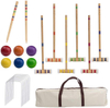Six-Player Croquet Set with Wooden Mallets, Colored Balls, Sturdy Carrying Bag for Adults &Kids, Perfect for Lawn,Backyard,Park And More.