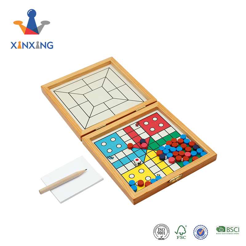 5 in 1 Fast Sling Puck Game Set Multi Function Wooden Winner Board Game Fast Sling Shot Game Chess Checkers Backgammon Nine Men's Morris for Kids Educational Toys