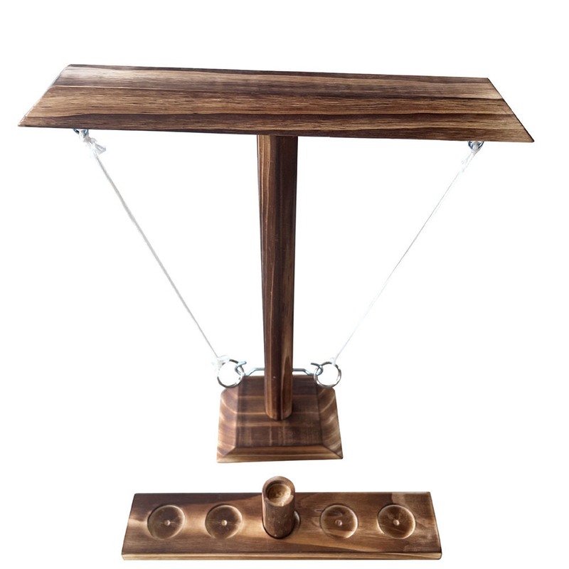 Wooden Hook And Ring Game with Shot Ladder Hook Game Ring Toss Outdoor Tabletop