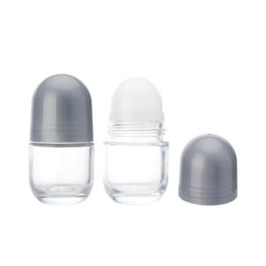 Factory supply screw lid perfume empty oil roller bottle roll on,roll on bottle round,50ml deodorant glass roll on bottle