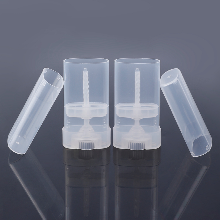 Special Design Flat Oval Free Sample Twist Up 15g Clear Plastic Mini Deodorant Stick