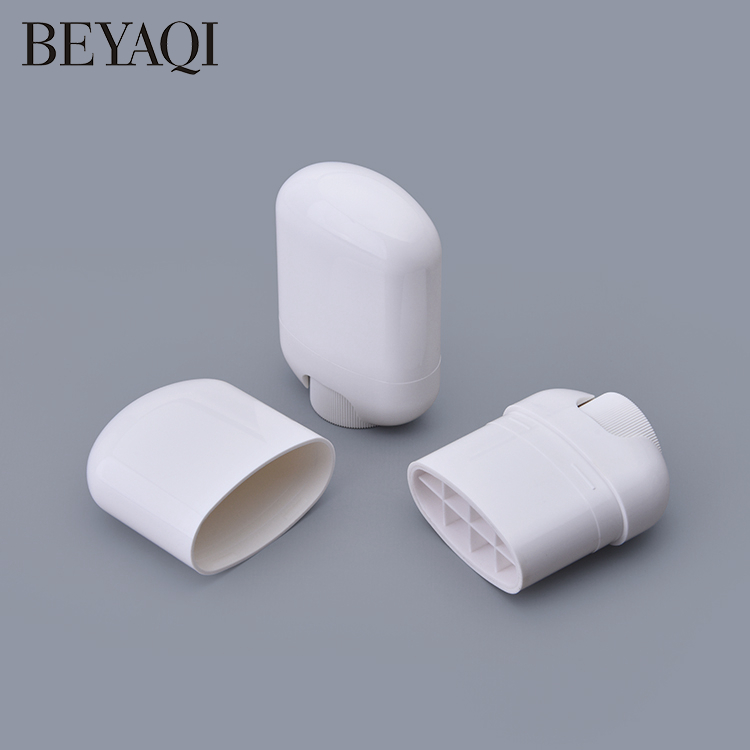 Vacío 15g ABS Plástico Blanco Y Negro Desodorante Oval Plano Barra De Perfume Sólida Rollo De Botella De Gel Desodorante Tubo De Botella