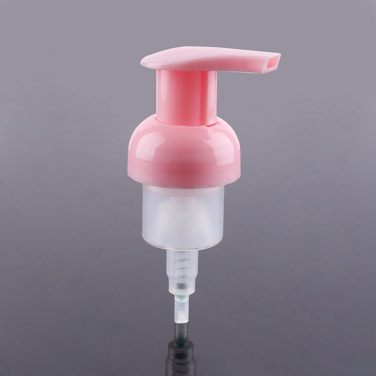 Plástico 40/400 Dosificación 0.8cc 1.6cc Resorte incorporado Bomba de impresión personalizada de alta calidad Utilizado para el cuidado de la piel del cuerpo Champú de lavado Materia helada Botella de bomba de espuma de color rosa recargable