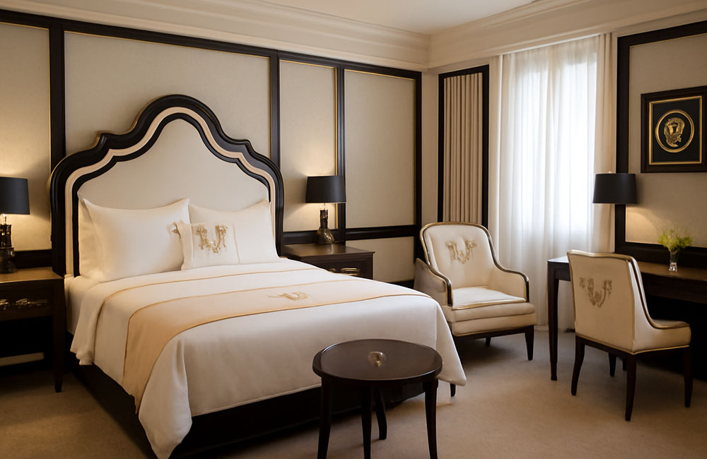 Luxuri&ouml;ses Hotelzimmer mit ma&szlig;geschneiderten M&ouml;beln