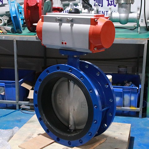 V&aacute;lvula de bola con brida revestida de PTFE neum&aacute;tica HK55-FC COVNA Factory