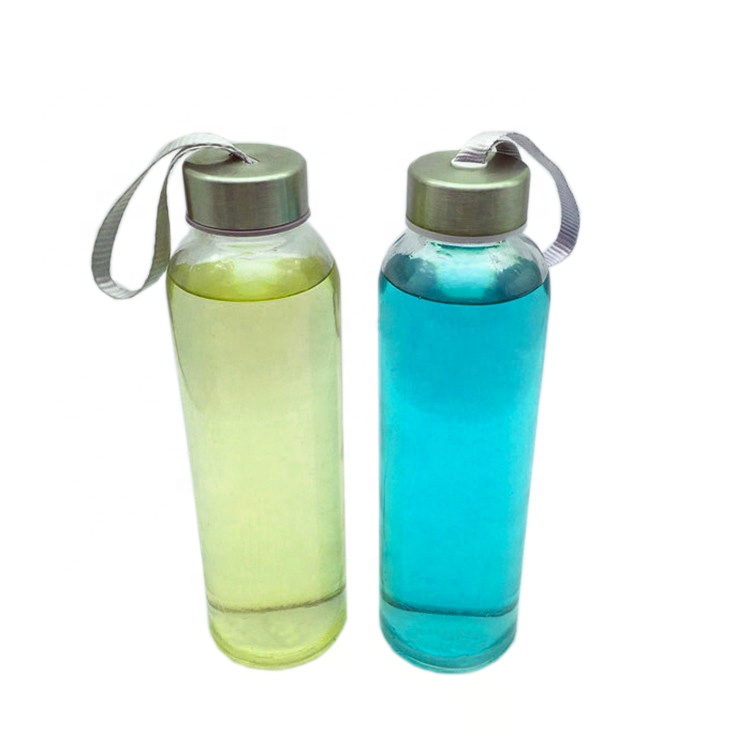 500ml Custom logo drink bottle sports glass water bottle with screw cap ...