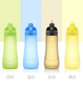 Outdoor hiking collapsible Silicone water bottle 
