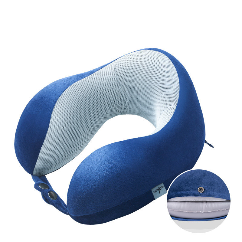 Semi-inflated Half Memory Foam Inflatable Neck Pillow