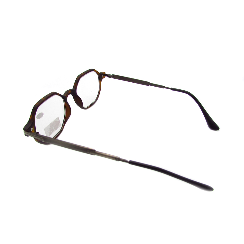 Men's octagonal eyewear for reading plastic frame with metal temple
